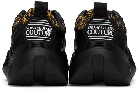 versace black and gold tennis shoes